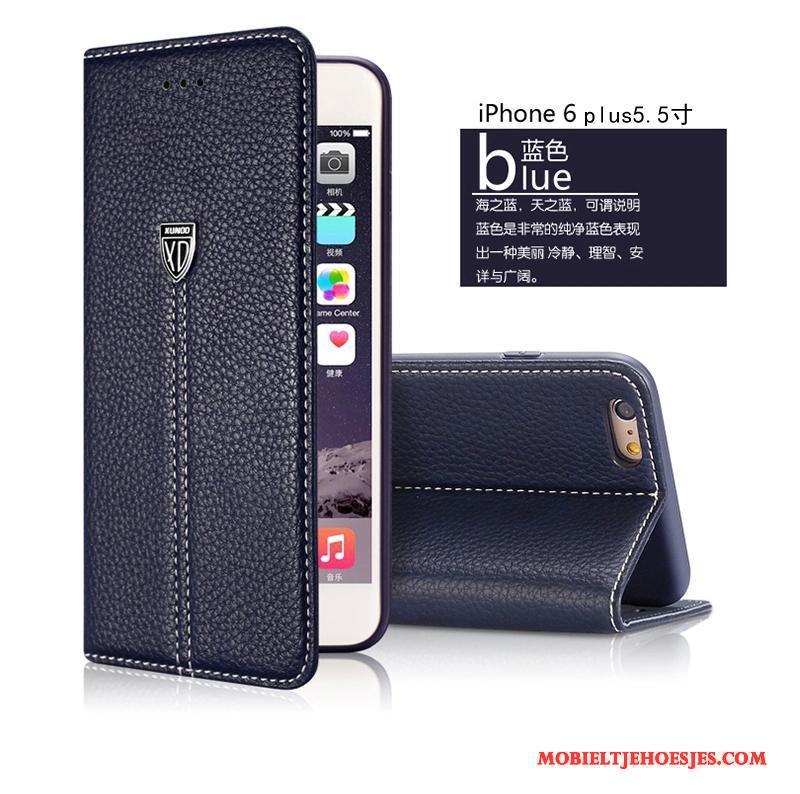 iPhone 6/6s Plus Echt Leer Bescherming Leren Etui Hoes Hoesje Telefoon