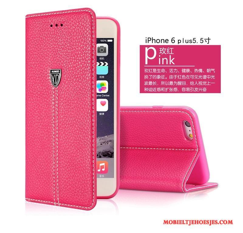 iPhone 6/6s Plus Echt Leer Bescherming Leren Etui Hoes Hoesje Telefoon