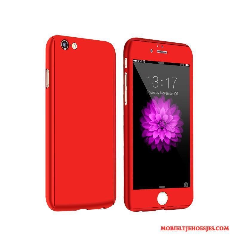 iPhone 6/6s Plus Eenvoudige Rood Hard Hoesje Schrobben All Inclusive Anti-fall