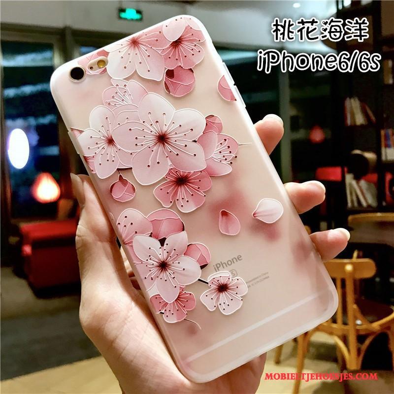 iPhone 6/6s Plus Hoesje All Inclusive Trendy Merk Siliconen Nieuw Anti-fall Roze Hoes