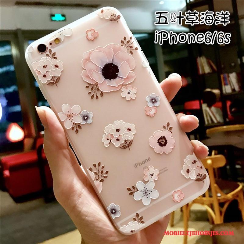 iPhone 6/6s Plus Hoesje All Inclusive Trendy Merk Siliconen Nieuw Anti-fall Roze Hoes