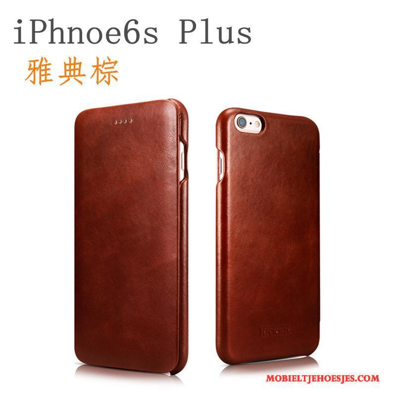 iPhone 6/6s Plus Hoesje Bedrijf Folio Zwart Hoes Mobiele Telefoon Leren Etui Bescherming