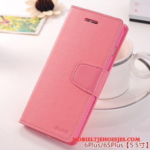 iPhone 6/6s Plus Hoesje Bescherming Wijnrood Zacht Hoes Leren Etui Siliconen All Inclusive