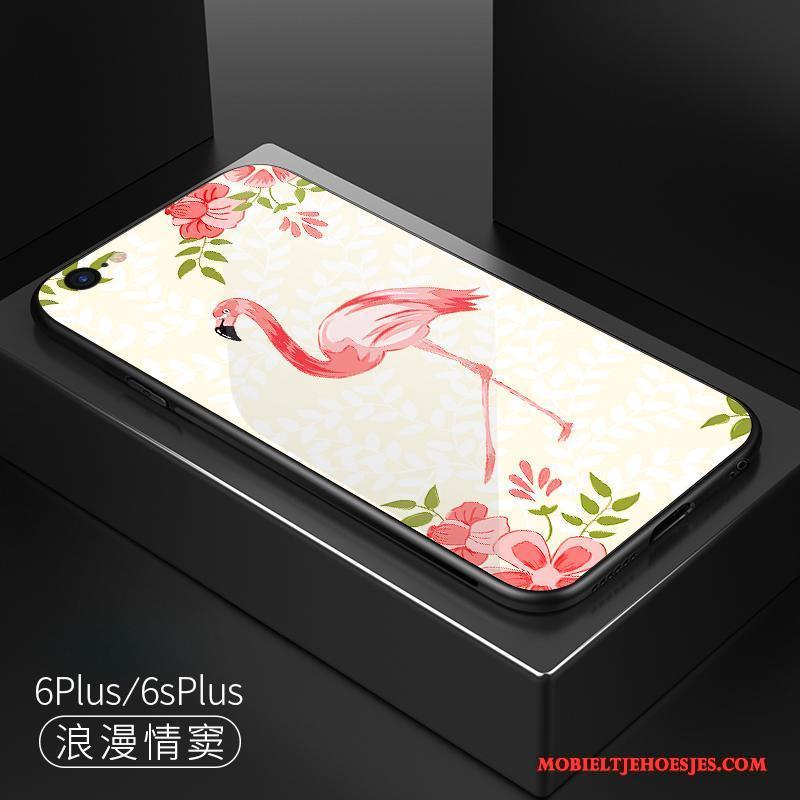 iPhone 6/6s Plus Hoesje Glas Hoes Scheppend Lovers Persoonlijk Zwart Trend