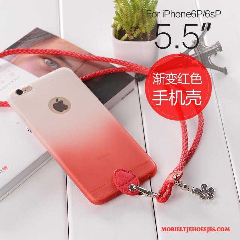 iPhone 6/6s Plus Hoesje Hanger Zwart Opknoping Nek All Inclusive Rood Trendy Merk Elegante