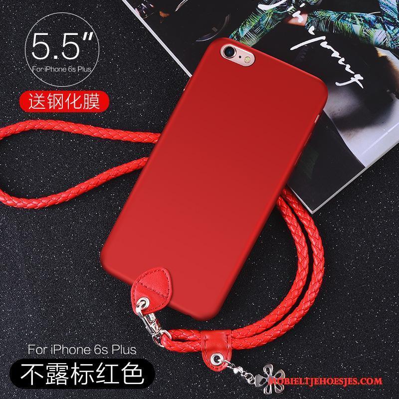 iPhone 6/6s Plus Hoesje Hanger Zwart Opknoping Nek All Inclusive Rood Trendy Merk Elegante