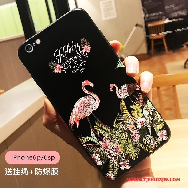iPhone 6/6s Plus Hoesje Hanger Zwart Trend All Inclusive Vogel Elegante Reliëf