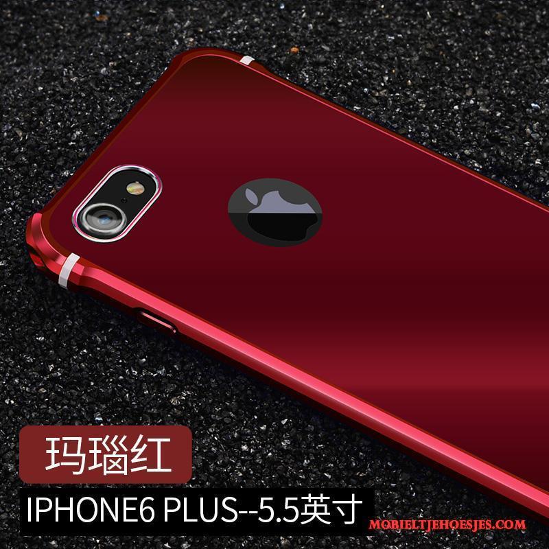 iPhone 6/6s Plus Hoesje Metaal All Inclusive Hoes Rood Anti-fall Omlijsting Bescherming