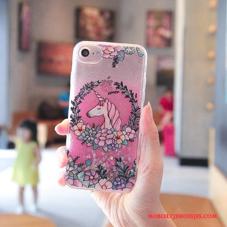 iPhone 6/6s Plus Hoesje Telefoon Anti-fall Roze Vogel Drijfzand