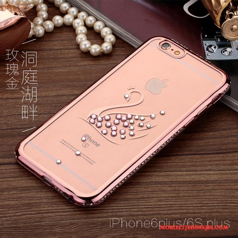 iPhone 6/6s Plus Hoesje Telefoon Trend Hanger Rose Goud Met Strass