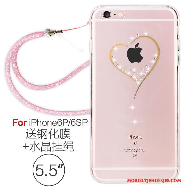 iPhone 6/6s Plus Hoesje Telefoon Zacht Elegante Met Strass Siliconen Doorzichtig Hanger