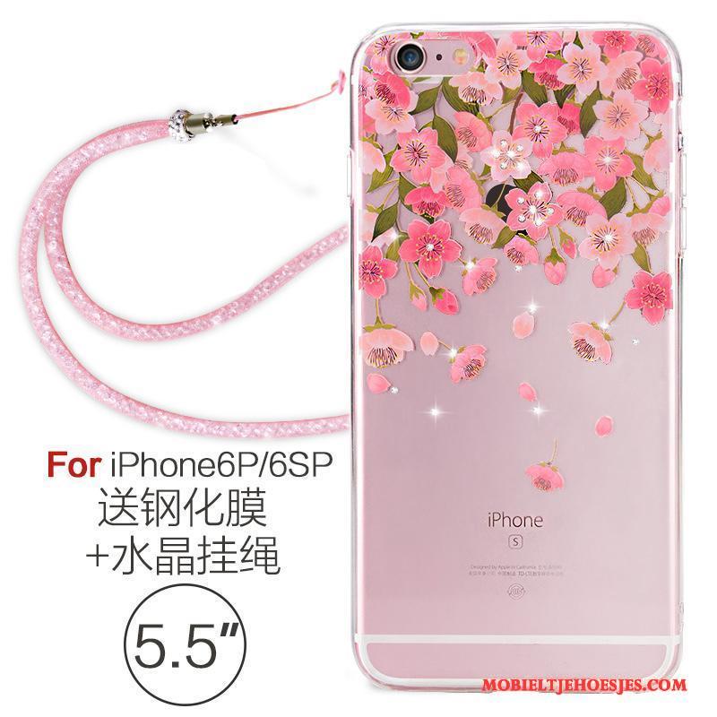 iPhone 6/6s Plus Hoesje Telefoon Zacht Elegante Met Strass Siliconen Doorzichtig Hanger