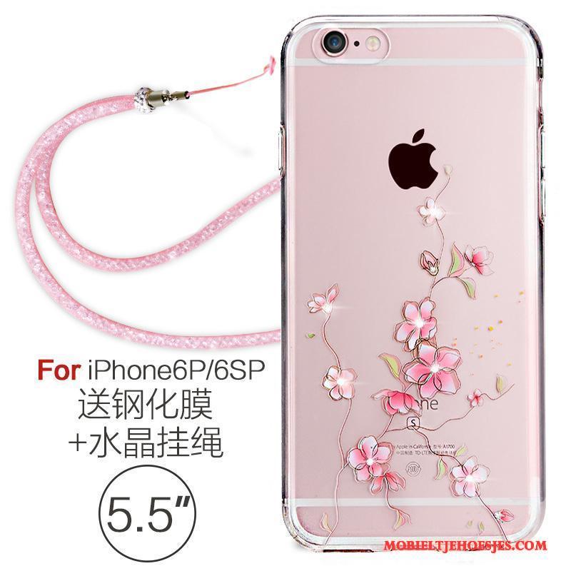 iPhone 6/6s Plus Hoesje Telefoon Zacht Elegante Met Strass Siliconen Doorzichtig Hanger