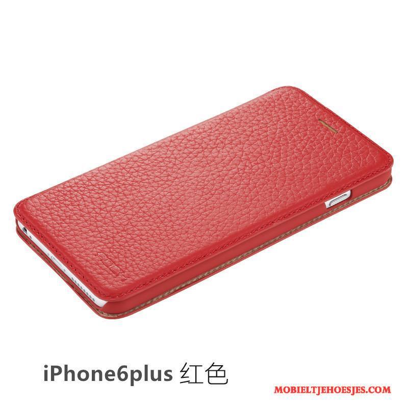 iPhone 6/6s Plus Leren Etui Hoes Bescherming Folio Hoesje Telefoon Grijs Dun