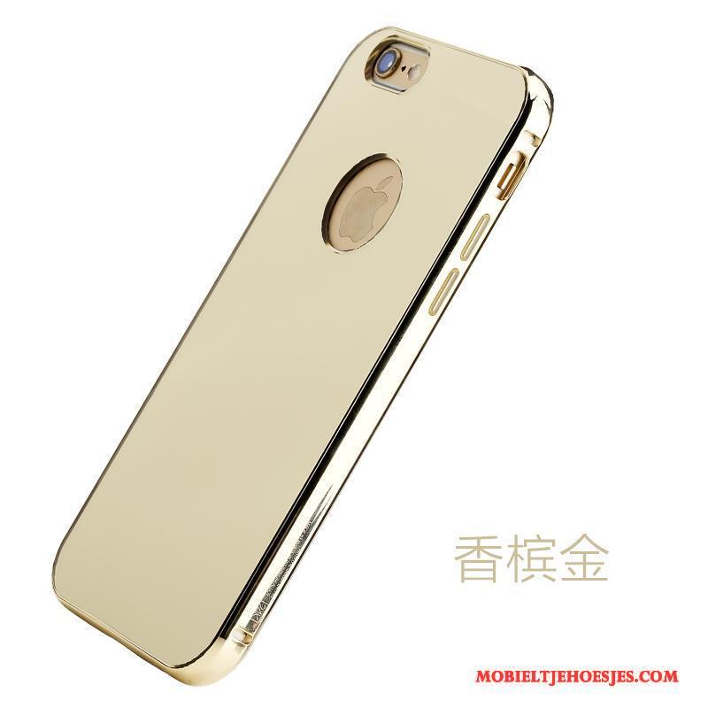 iPhone 6/6s Plus Omlijsting Metaal Scheppend Hoesje Telefoon Bescherming Spiegel Goud