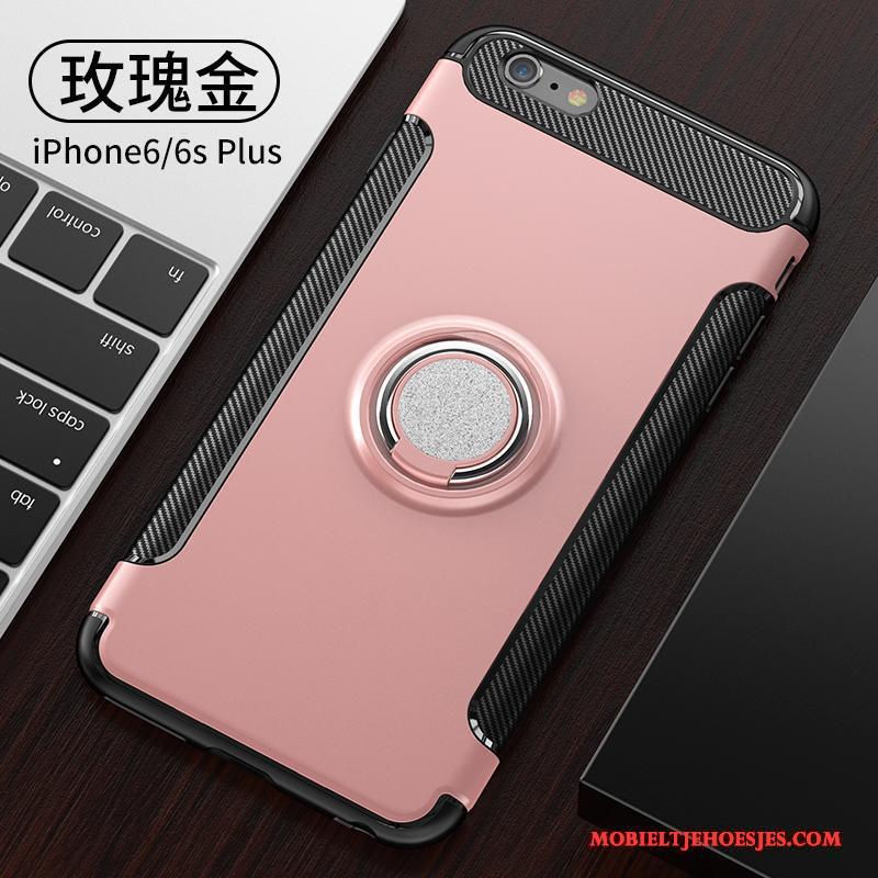 iPhone 6/6s Plus Persoonlijk Ring Anti-fall Hoesje Telefoon Siliconen All Inclusive Zwart