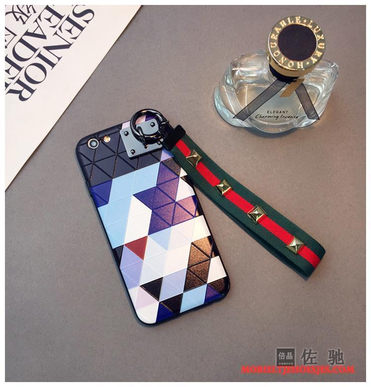 iPhone 6/6s Plus Rood Lovers Hoesje Telefoon Eenvoudige Hanger Trend Ruit