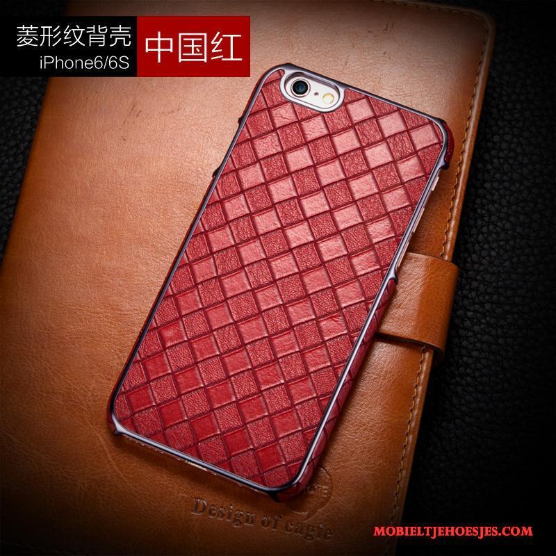 iPhone 6/6s Plus Ruit Anti-fall Trend Luxe Hoesje Telefoon Zwart Geruite