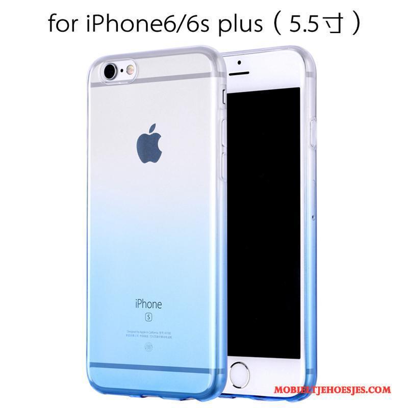 iPhone 6/6s Plus Scheppend Pu Kleurverloop Hoesje Telefoon Siliconen Zacht Persoonlijk