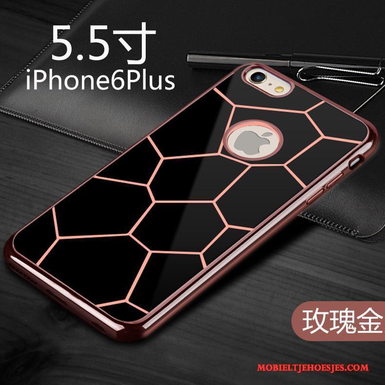 iPhone 6/6s Plus Siliconen Zacht Europa Hoesje Telefoon Zilver Zwart