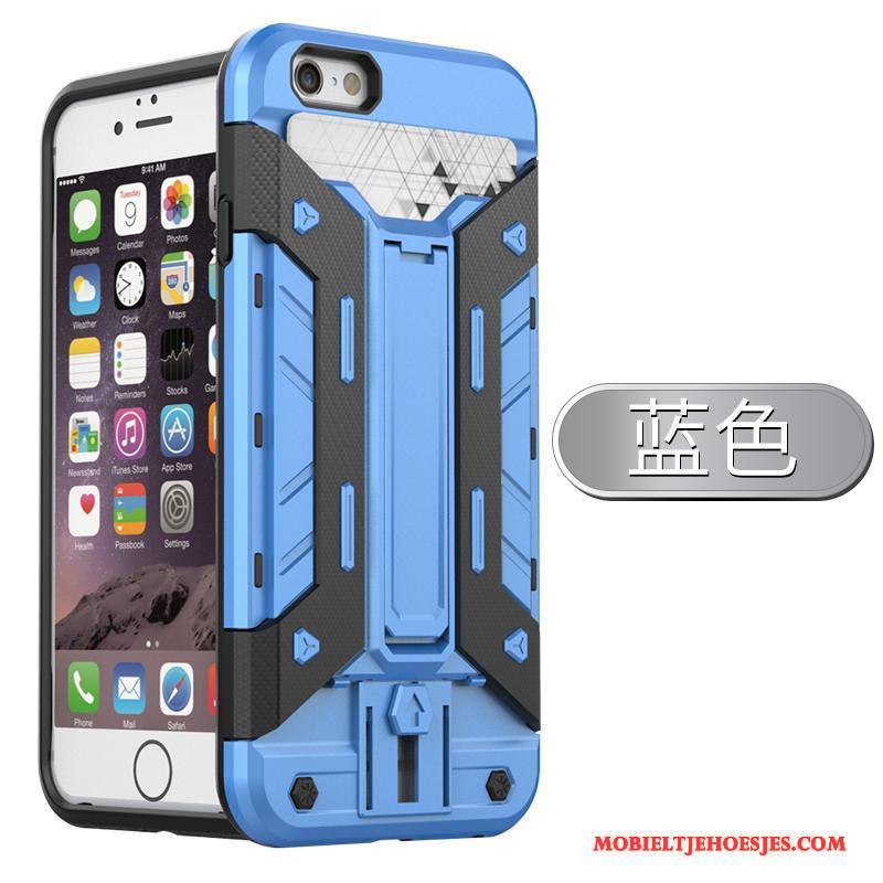 iPhone 6/6s Plus Trend Scheppend Blauw Siliconen Ondersteuning Hoesje Telefoon Koel