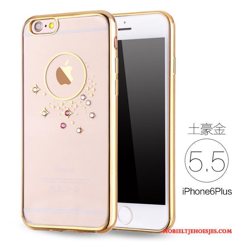 iPhone 6/6s Plus Zacht Anti-fall Met Strass Siliconen Hoesje Telefoon Rose Goud