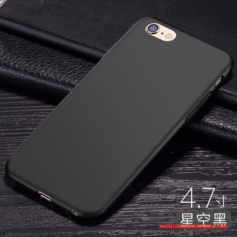 iPhone 6/6s Plus Zwart Hard Rood Hoesje Telefoon Patroon Siliconen Schrobben