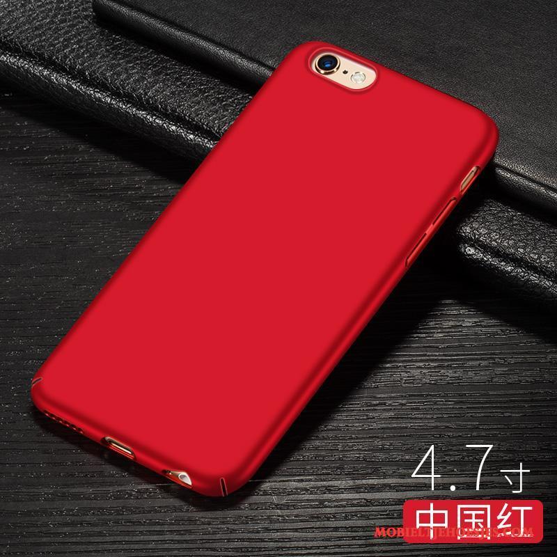 iPhone 6/6s Plus Zwart Hard Rood Hoesje Telefoon Patroon Siliconen Schrobben