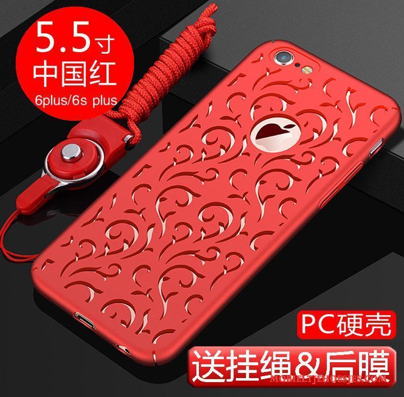 iPhone 6/6s Plus Zwart Hoesje Ademend Hanger Nieuw Rood Kant