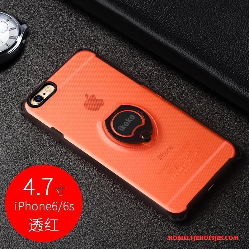 iPhone 6/6s Ring Anti-fall Rood Hoesje Telefoon Auto Magnetisch Siliconen