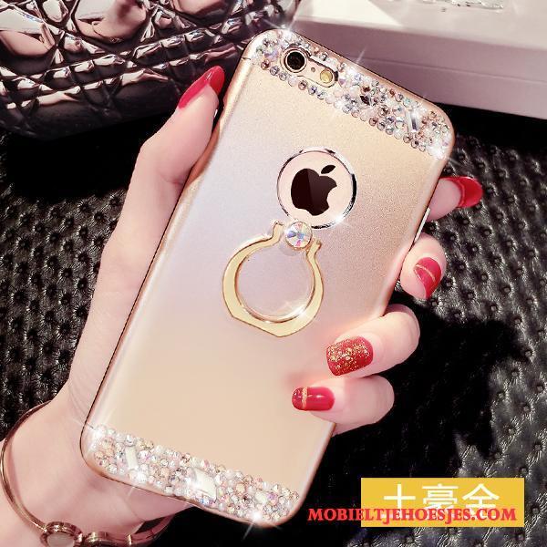 iPhone 6/6s Ring Luxe Rood Hoesje Telefoon Ondersteuning Anti-fall Met Strass