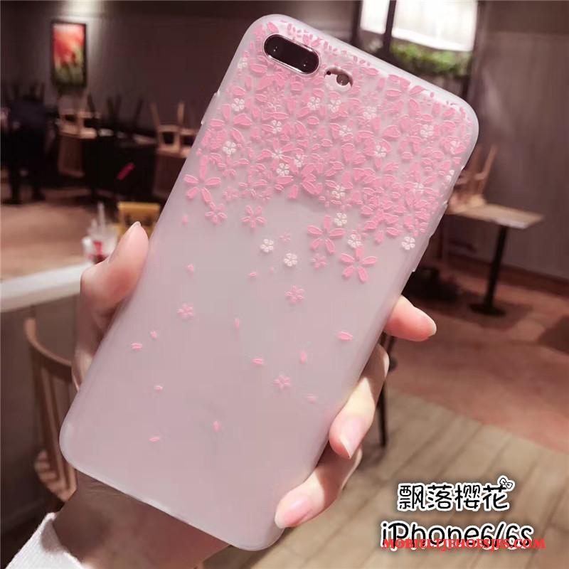 iPhone 6/6s Roze Scheppend Siliconen Hoes Kers Hoesje Telefoon Zacht