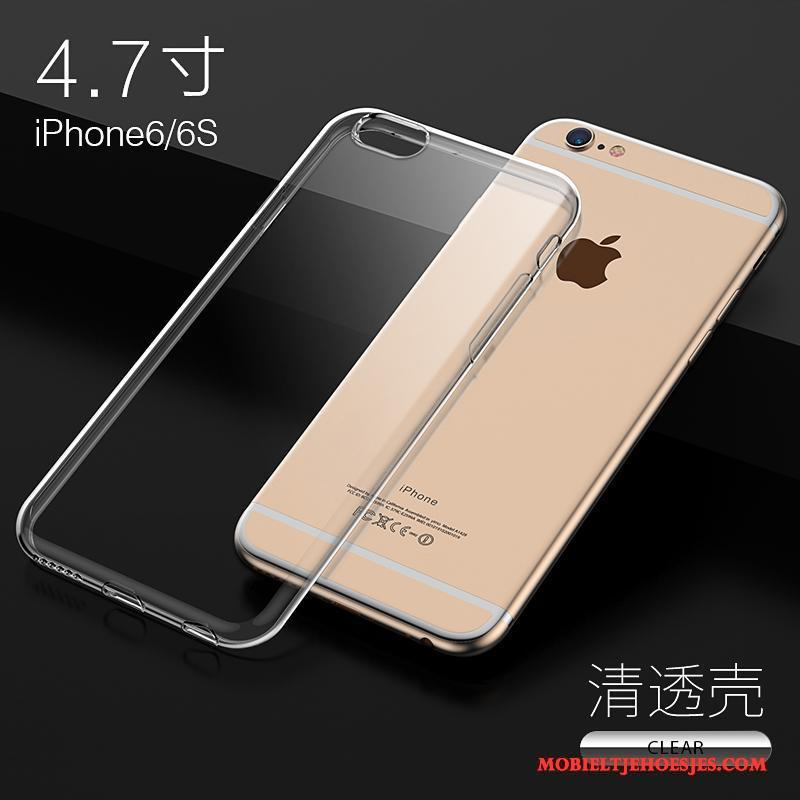 iPhone 6/6s Siliconen Doorzichtig Hoes Dun Hoesje Telefoon Rose Goud Anti-fall