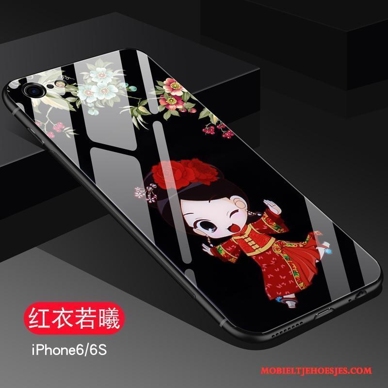 iPhone 6/6s Siliconen Dun Anti-fall Hoes All Inclusive Hoesje Telefoon Zwart