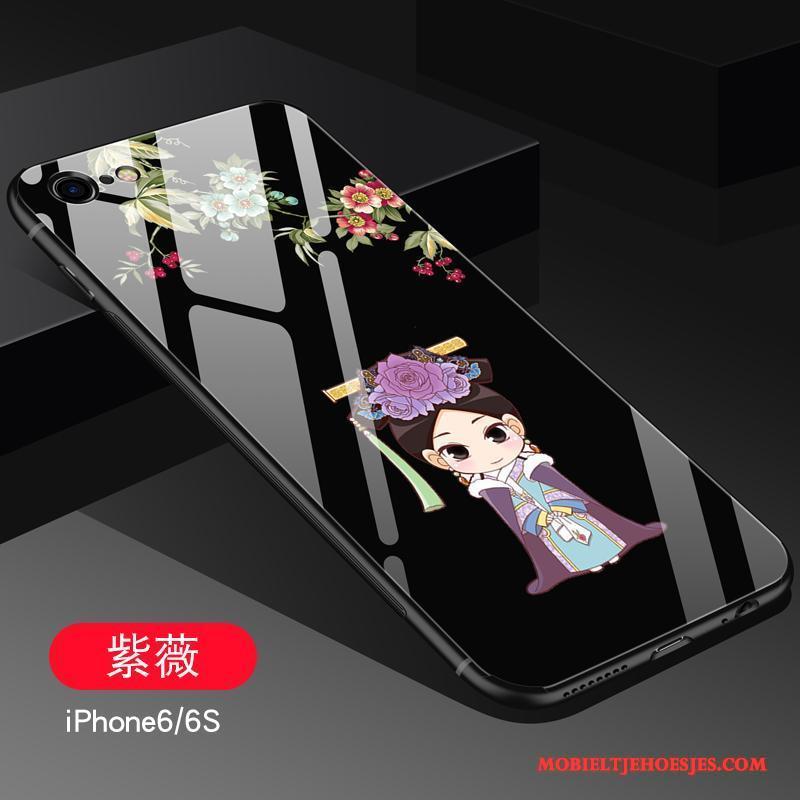 iPhone 6/6s Siliconen Dun Anti-fall Hoes All Inclusive Hoesje Telefoon Zwart