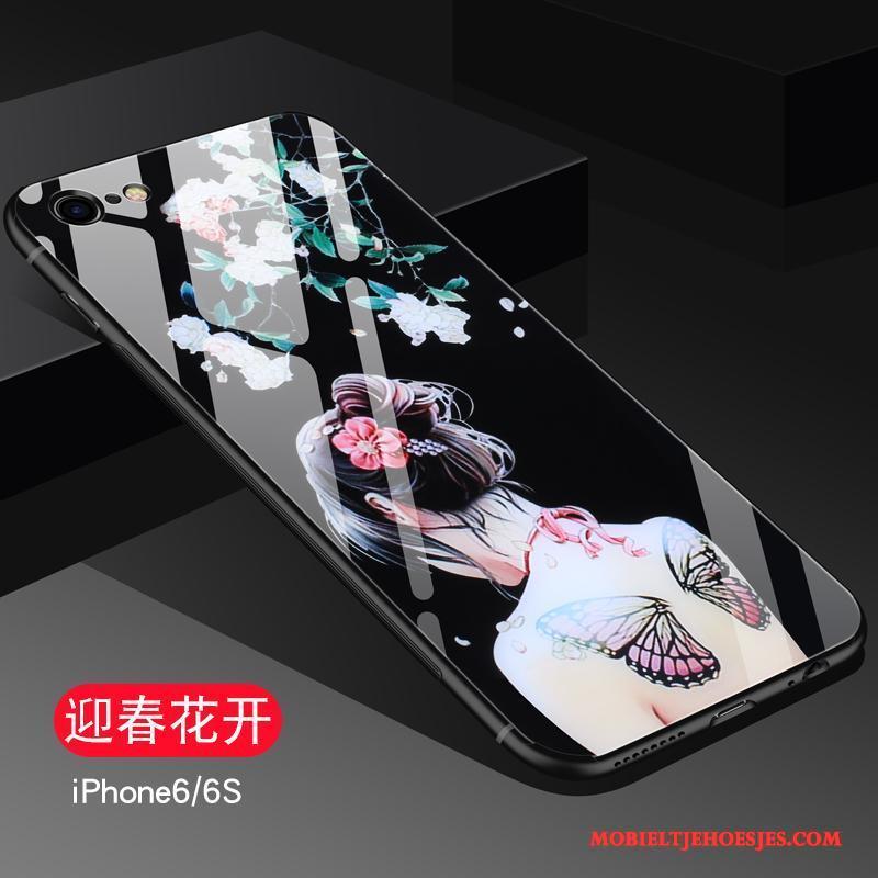 iPhone 6/6s Siliconen Dun Anti-fall Hoes All Inclusive Hoesje Telefoon Zwart