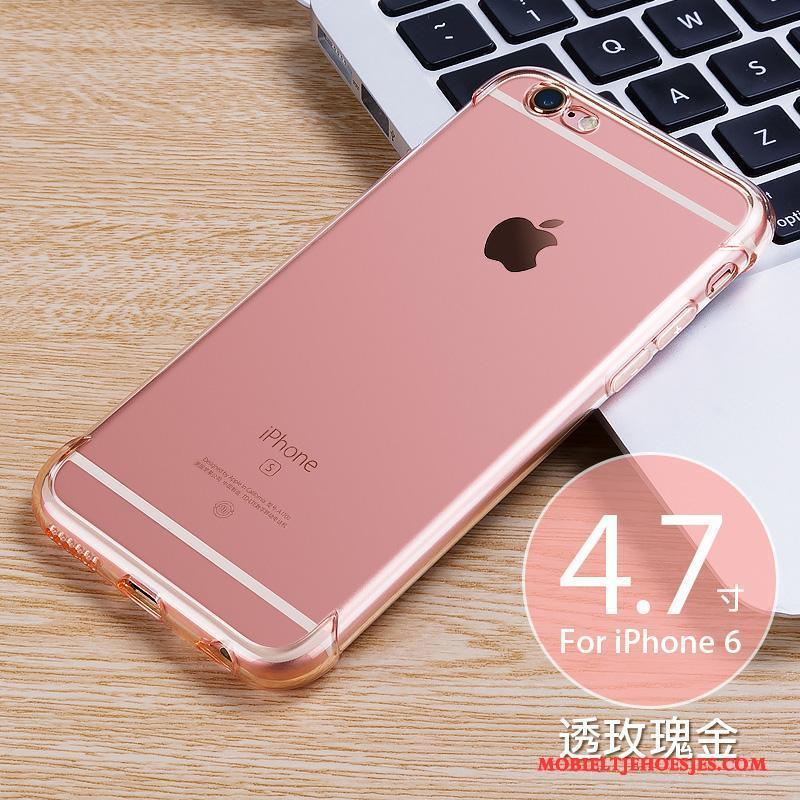 iPhone 6/6s Trend Rose Goud Hoes Hoesje Telefoon Siliconen Doorzichtig Zacht
