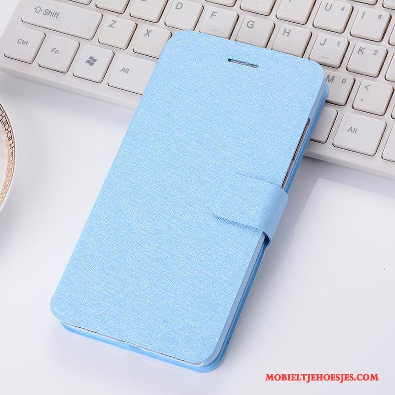 iPhone 7 Bescherming Hoes Hoesje Clamshell Blauw Telefoon Leren Etui