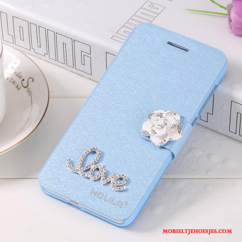 iPhone 7 Bescherming Hoesje Telefoon Blauw Leren Etui Clamshell Mobiele Telefoon