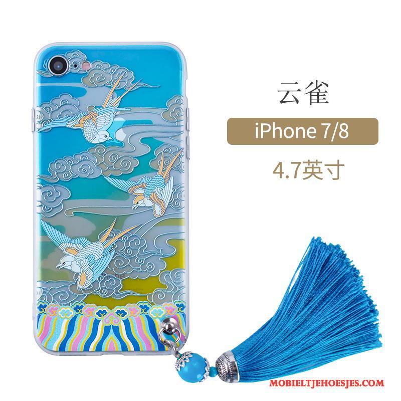 iPhone 7 Bescherming Rood Hoes Hoesje Telefoon Kunst Chinese Stijl