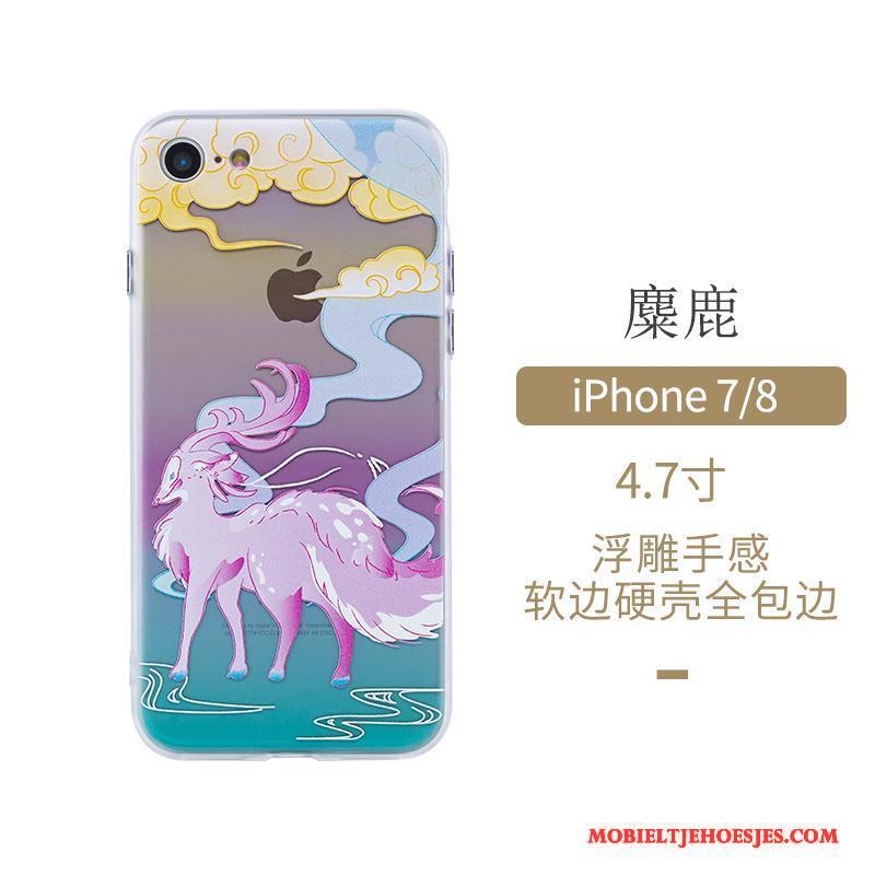 iPhone 7 Blauw Kunst Original Chinese Stijl Hoes Hoesje Telefoon Anti-fall