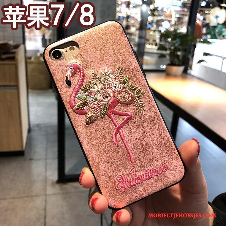 iPhone 7 Borduurwerk Mobiele Telefoon Scheppend Hoes Roze Hoesje Telefoon Nieuw