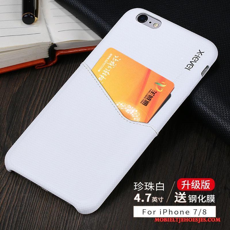 iPhone 7 Diepe Kleur Anti-fall Leer Hoesje Telefoon Kaart Bescherming Leren Etui