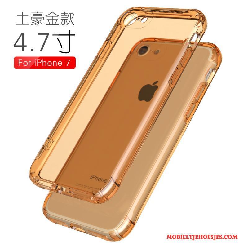 iPhone 7 Doorzichtig Hoesje Telefoon Zacht Gasbag Siliconen All Inclusive Goud