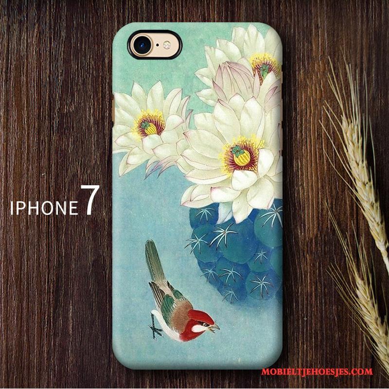 iPhone 7 Hard Chinese Stijl Wit Anti-fall Kunst Vintage Hoesje