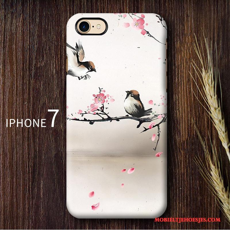 iPhone 7 Hard Chinese Stijl Wit Anti-fall Kunst Vintage Hoesje