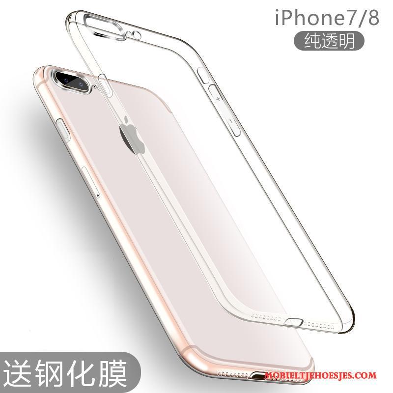 iPhone 7 Hoes Doorzichtig Siliconen Goud Anti-fall Hoesje Telefoon Nieuw