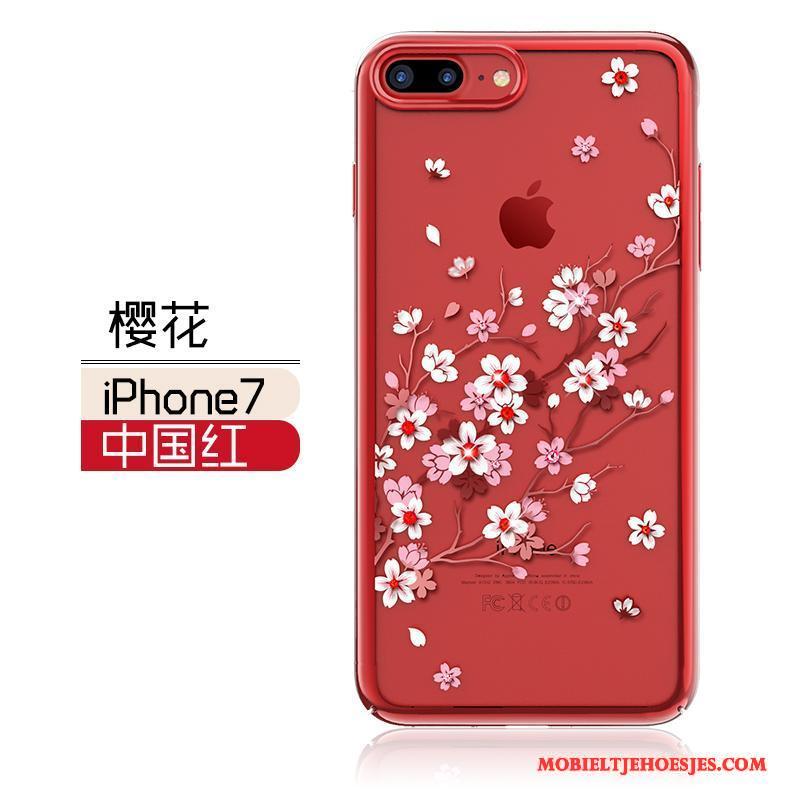 iPhone 7 Hoes Goud Rood Elegante All Inclusive Hoesje Telefoon Anti-fall