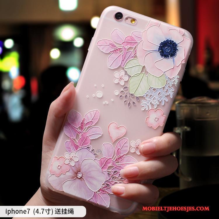 iPhone 7 Hoesje Anti-fall Trendy Merk Roze All Inclusive Elegante Schrobben Siliconen