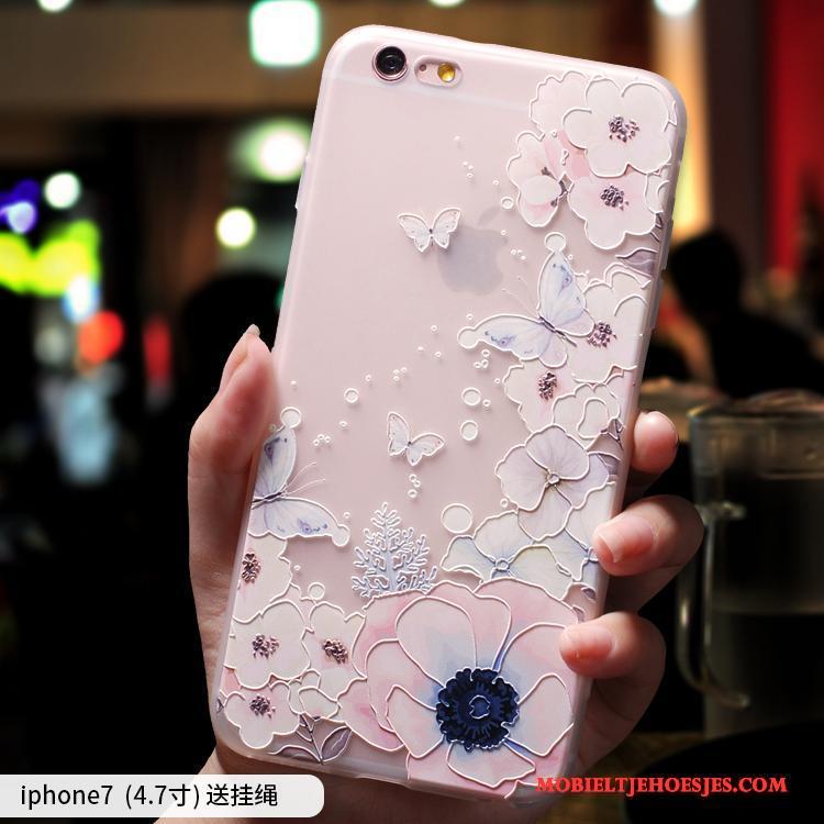 iPhone 7 Hoesje Anti-fall Trendy Merk Roze All Inclusive Elegante Schrobben Siliconen